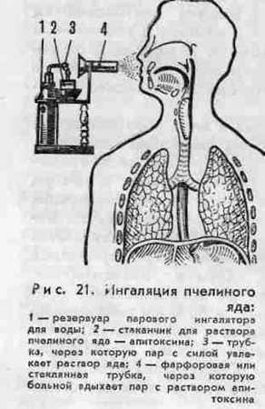 Inhalation with bee venom