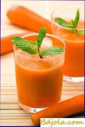 Drink of honey, carrot and lemon